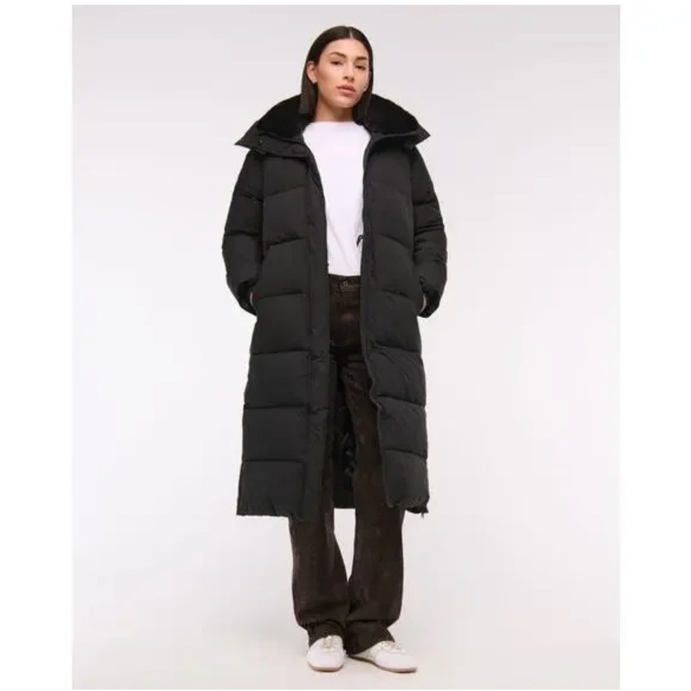 Abercrombie & Fitch Long Black Puffer Coat